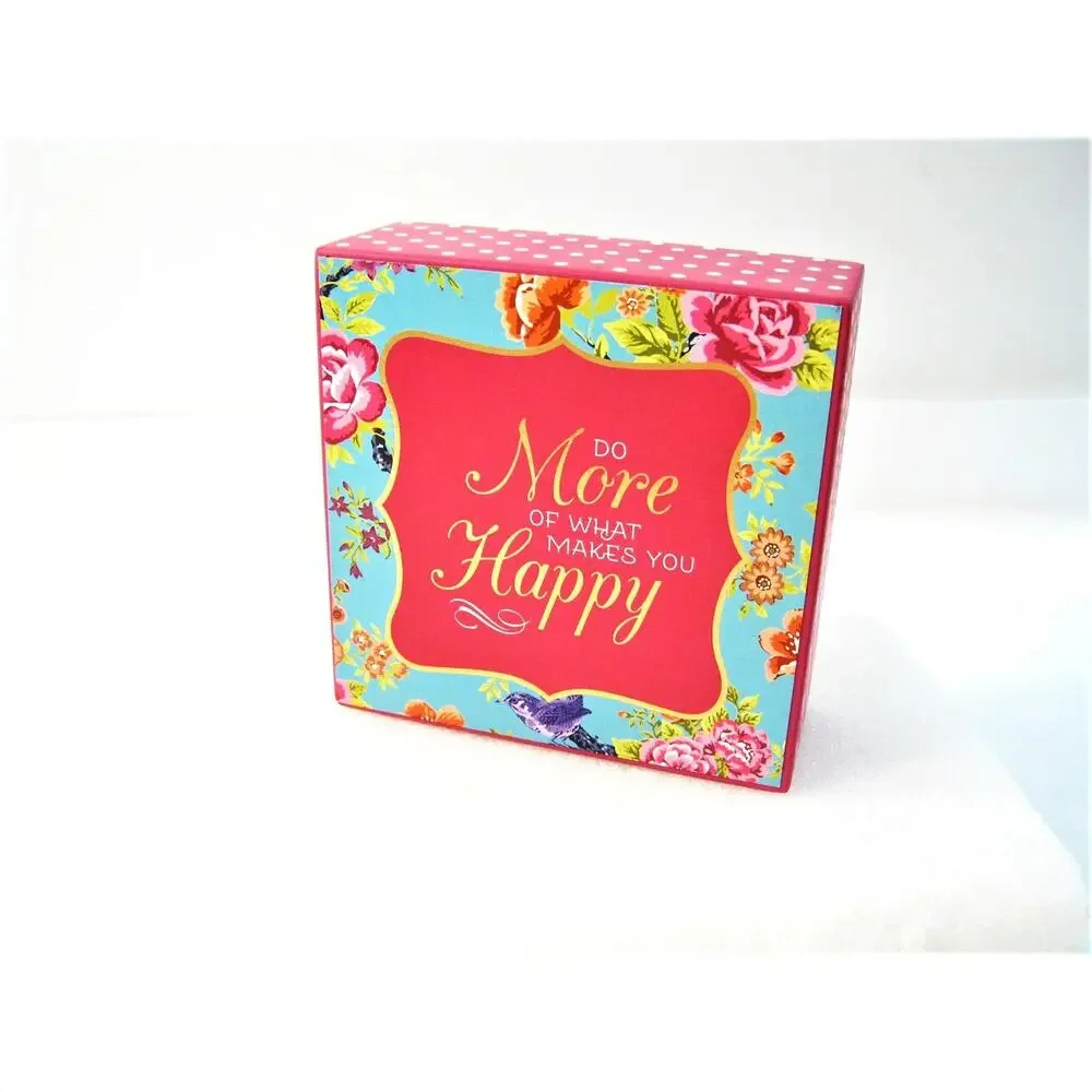 Inspirational Affirmation Wood Block Novelty Tabletop Shelf Desk Box Sign 5x5